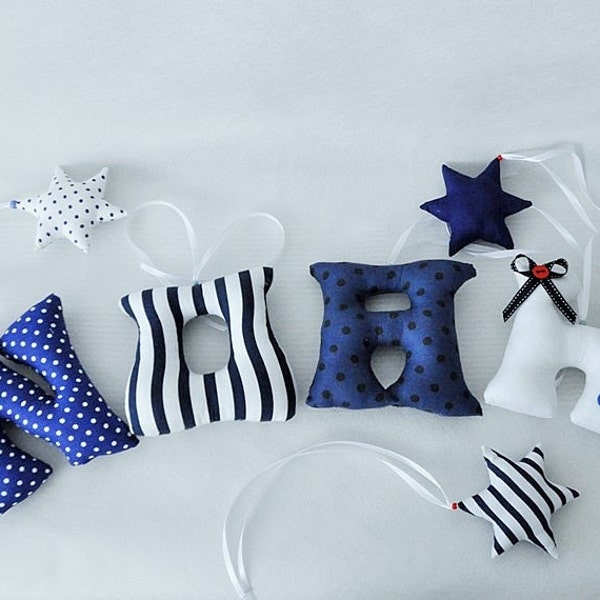 Navy Nursery Letters Etsy