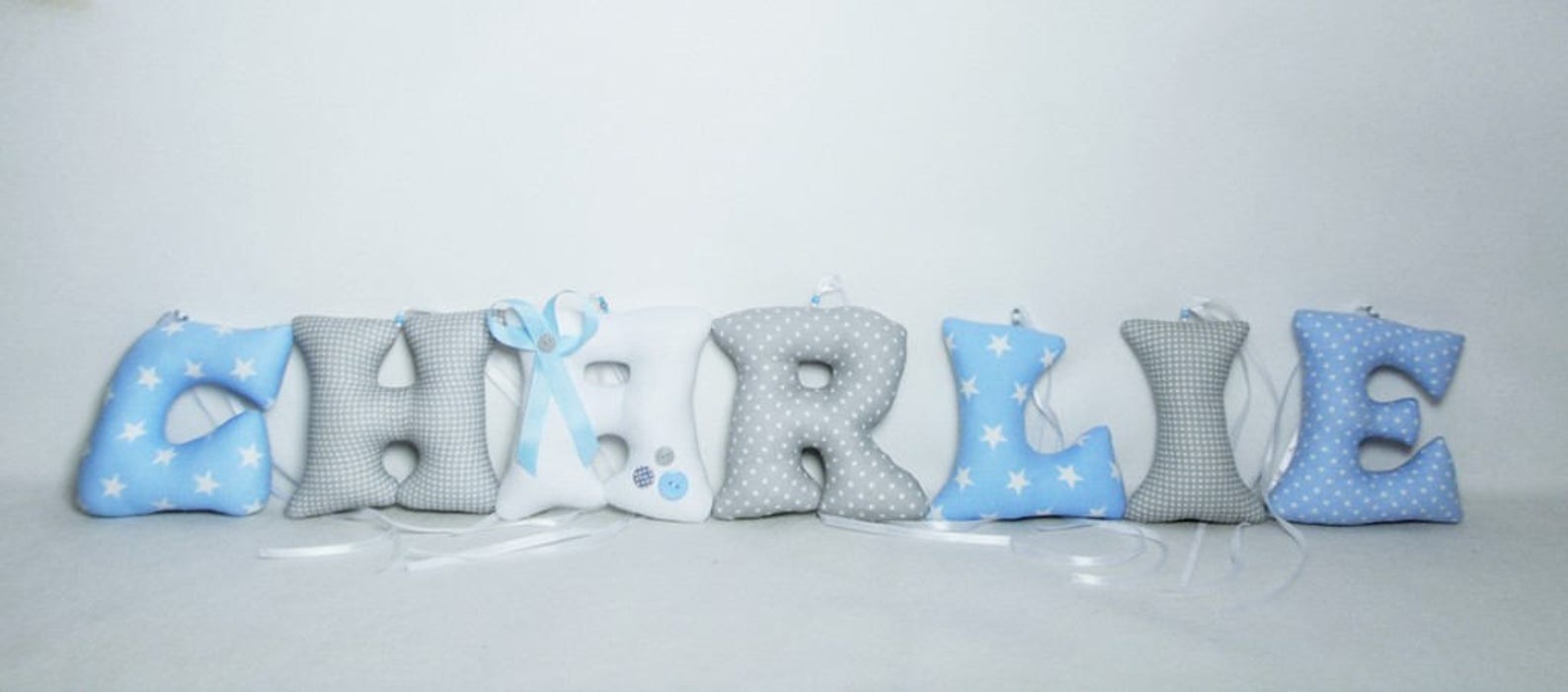 Fabric Letters Nursery Wall Letters Fabric Name Banner Etsy