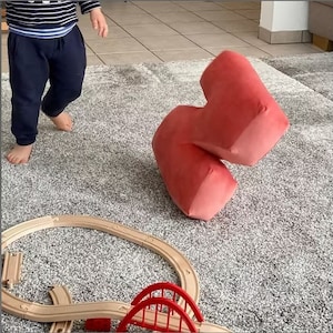 Letra Z, Cojín Letra Enorme 19" (48 cm) o Grande 16" (40cm), Almohada Letra Z, Almohada carta de terciopelo o terciopelo personalizada para habitación infantil