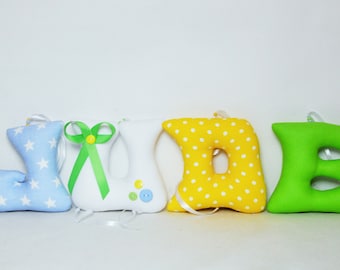 Hand Sewn Fabric Letters, Nursery Name Banner, Baby Room Decor
