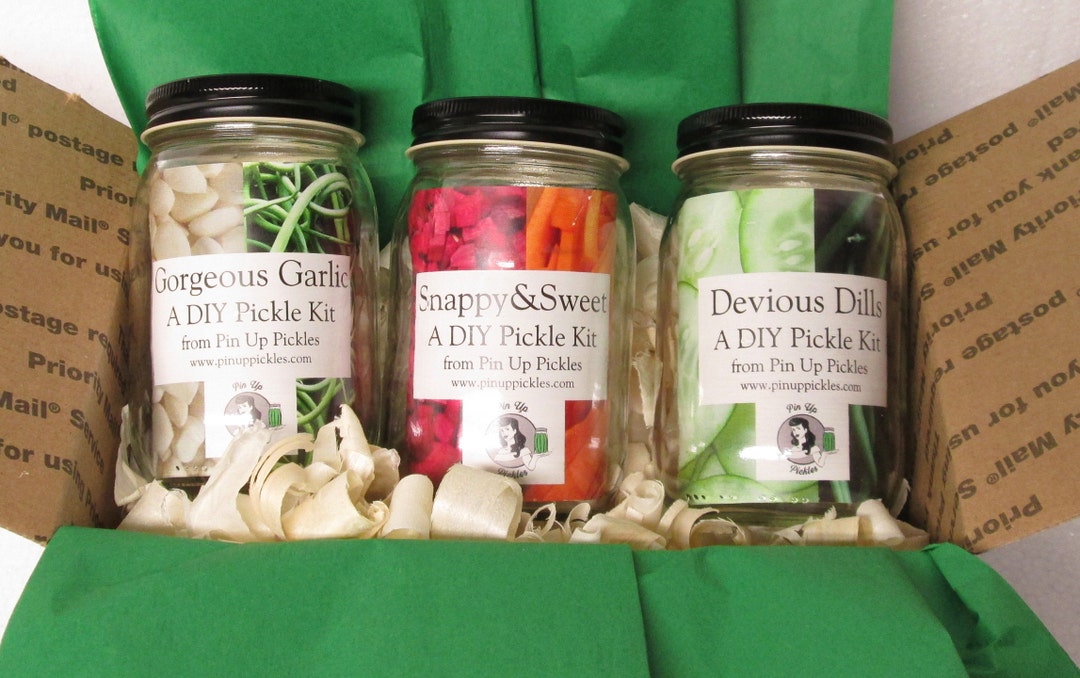 DIY Pickle Kit Trio. Pin up Pickles, Best Selling, Do It Yourself Kit, Homemade Pickles, Gift