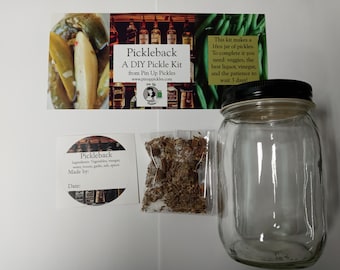 Pickleback DIY Pickle Kit, Pin Up Pickles, do it yourself kit, gift for diyer, kit for booze fan, pickle yourself,