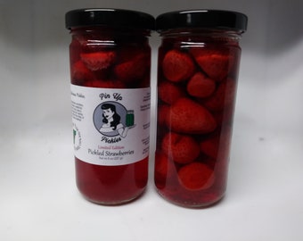 Pickled Strawberries - Pin Up Pickles, gift for adventurous foodie, unique product, pickled fruit, gift for foodie, ice cream topping