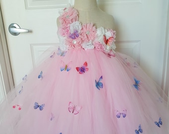 BUTTERFLY Dress Birthday Tutu 2 year old Fuchsia Pink Party Dress Girl Baby 