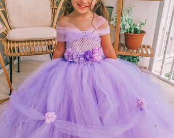 Lavender Princess Tutu Dress for Girls Sparkle Dot Tulle - Etsy