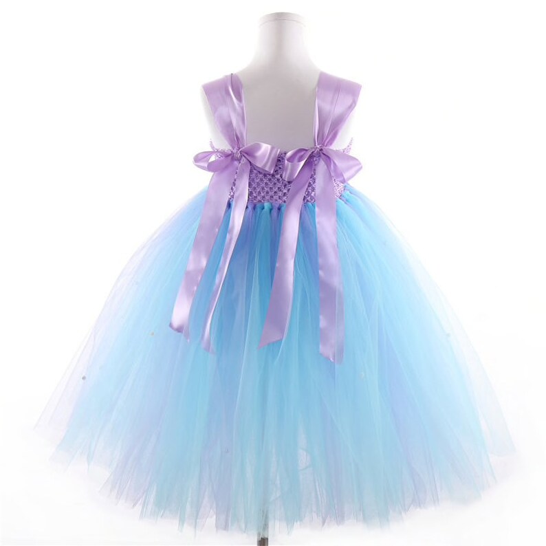 Girl toddler mermaid princess photoshoot birthday gown tutu cute halloween dress