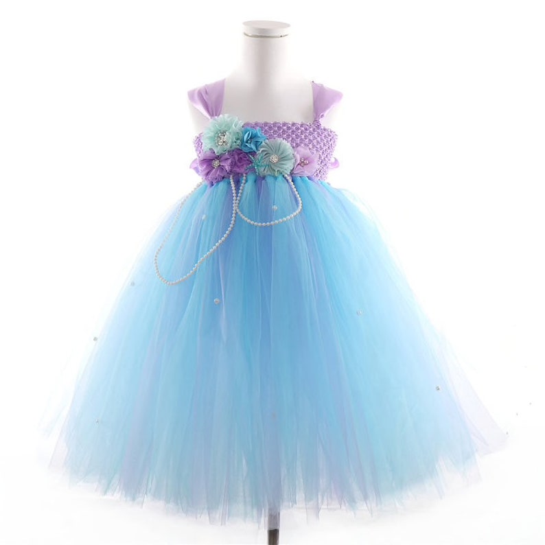 Girl toddler mermaid princess photoshoot birthday gown tutu cute halloween dress