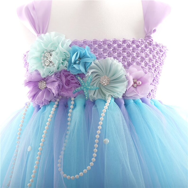 Girl toddler mermaid princess photoshoot birthday gown tutu cute halloween dress