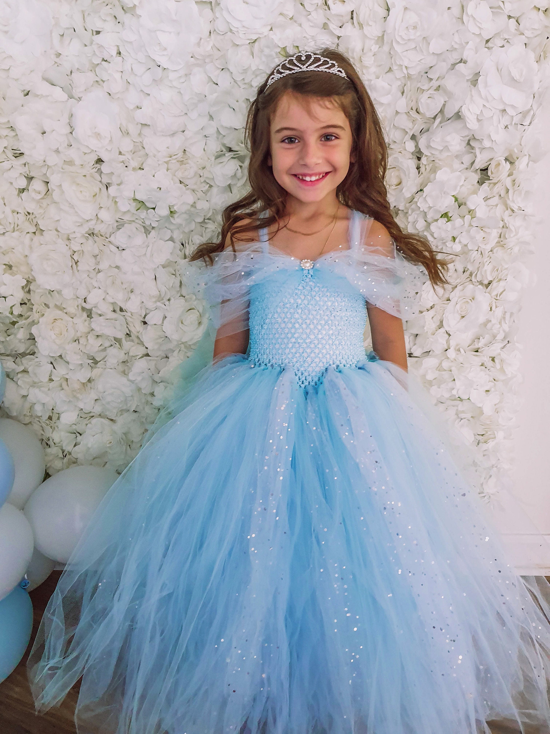 Girl Toddler Cinderella Blue Birthday Photoshoot Flower Girl Wedding Pageant Halloween Glitter Cute Tutu Gown Dress Etsy Ireland