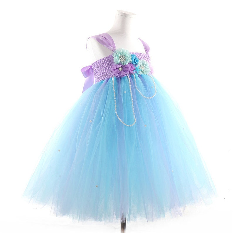 Girl toddler mermaid princess photoshoot birthday gown tutu cute halloween dress