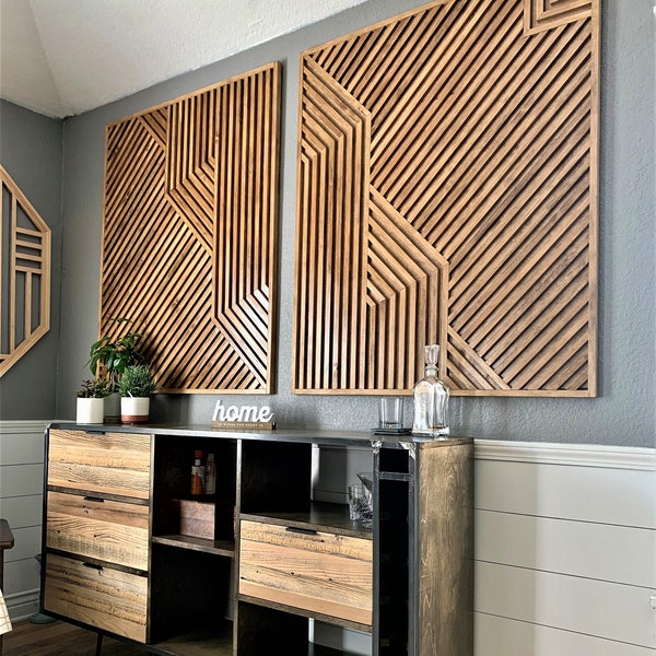 Geometric Wood Art, Geometric Wall Art, Handmade Art, Wood slat art, Modern Wood Art, 3d Wall art, Reclaimed Wood Art, Handmade furniture.