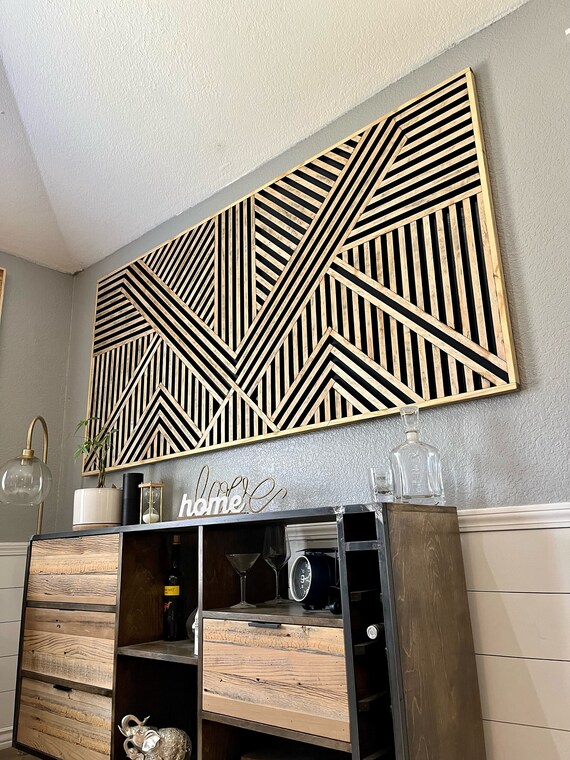 Geometric Wood Art Wood Wall Art Rustic Wall Art Wood Art Etsy