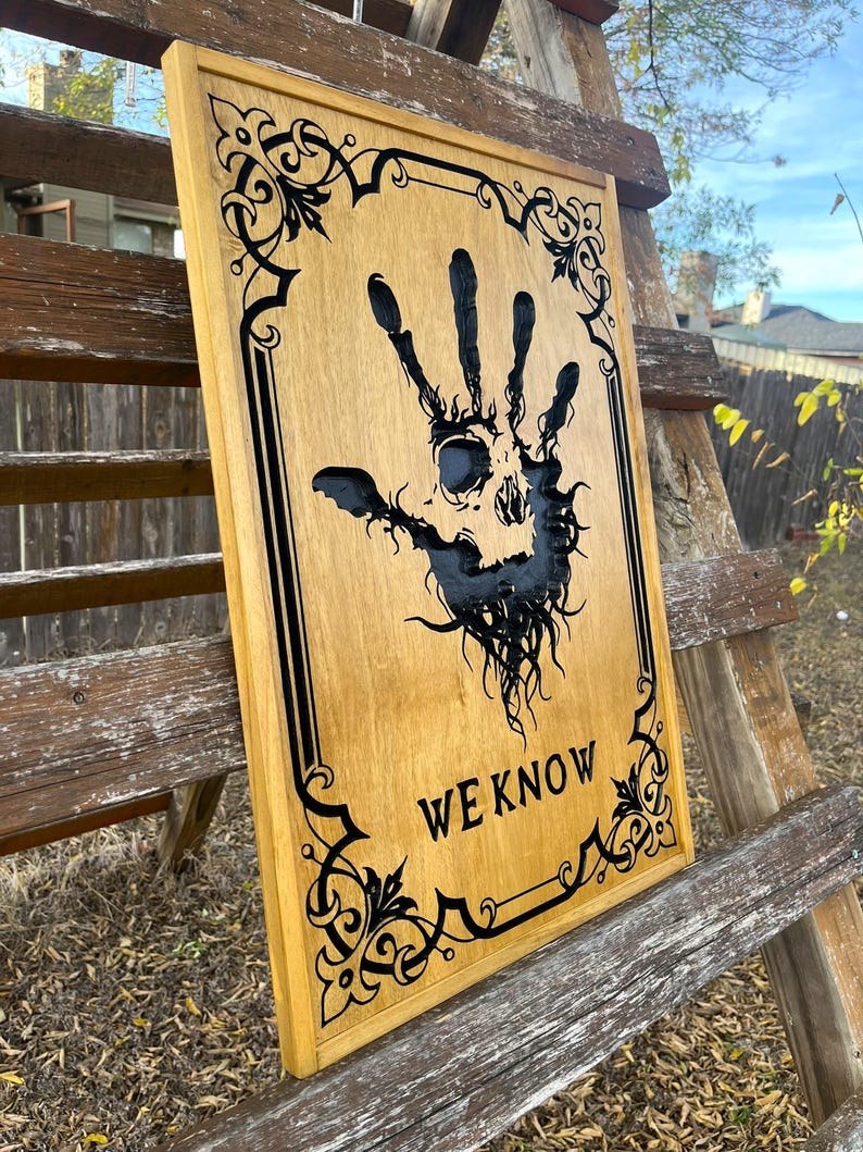 Skyrim, Dark brotherhood, Oblivion, Geometric WoodArt, 3D Wood Art, Gameroom, We Know, Elder Scrolls, carving art, Assassins guild, we know. Bild 4