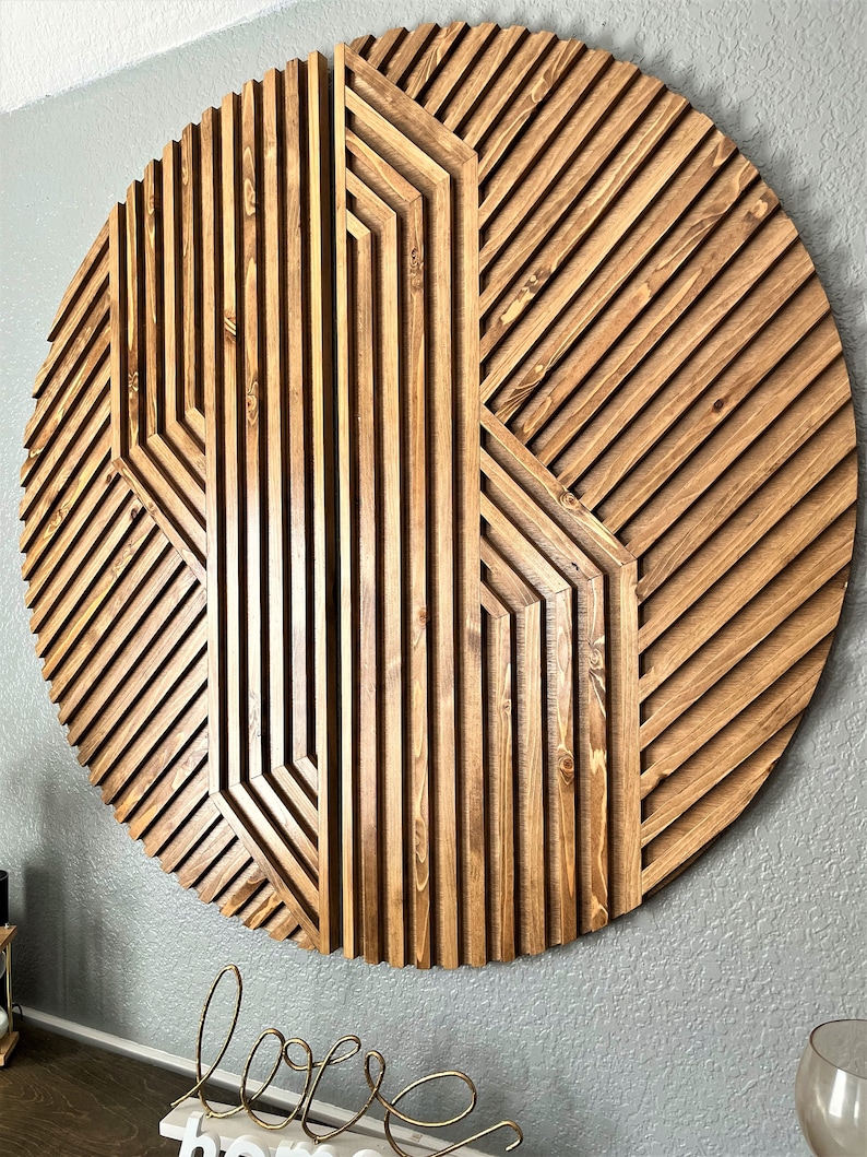 Geometric Wood Art Geometric Wall Art Handmade Art Wood Etsy