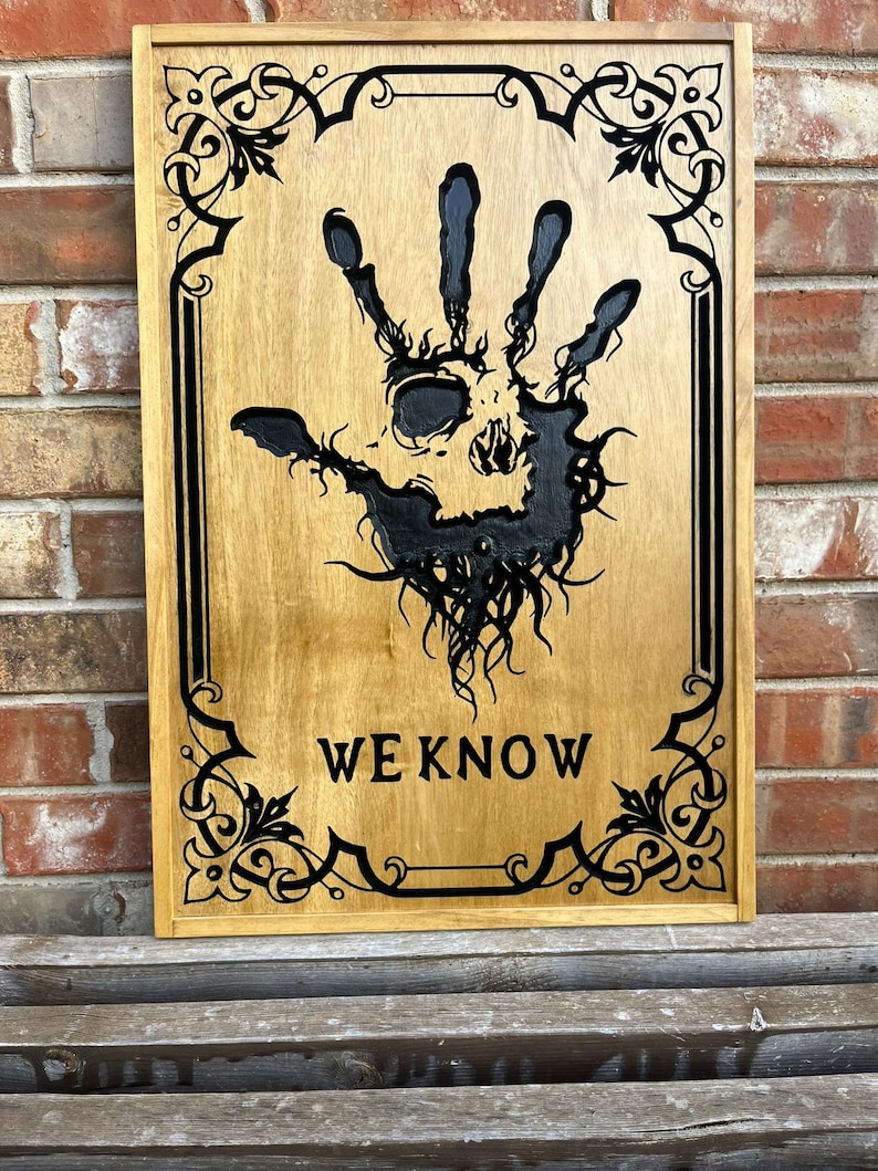 Skyrim, Dark brotherhood, Oblivion, Geometric WoodArt, 3D Wood Art, Gameroom, We Know, Elder Scrolls, carving art, Assassins guild, we know. Bild 6