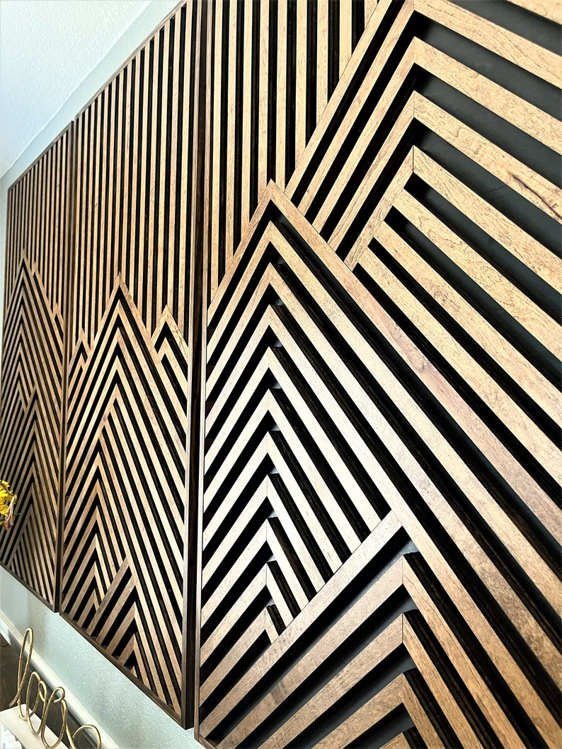 Wood Art, Mountain Artwork, Wood Wall Art, Geometric Wood Art, Geometric Wall Art, Modern Wood Art, Modern Wall Art, Handmade furniture. image 9
