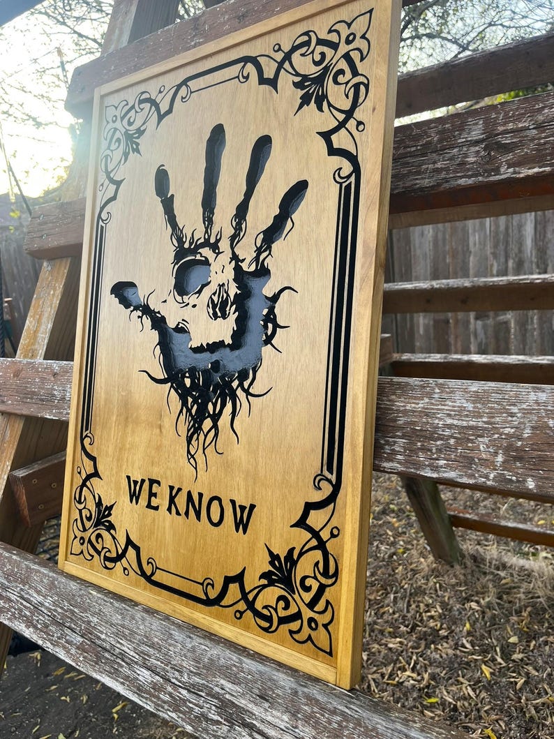Skyrim, Dark brotherhood, Oblivion, Geometric WoodArt, 3D Wood Art, Gameroom, We Know, Elder Scrolls, carving art, Assassins guild, we know. Bild 3