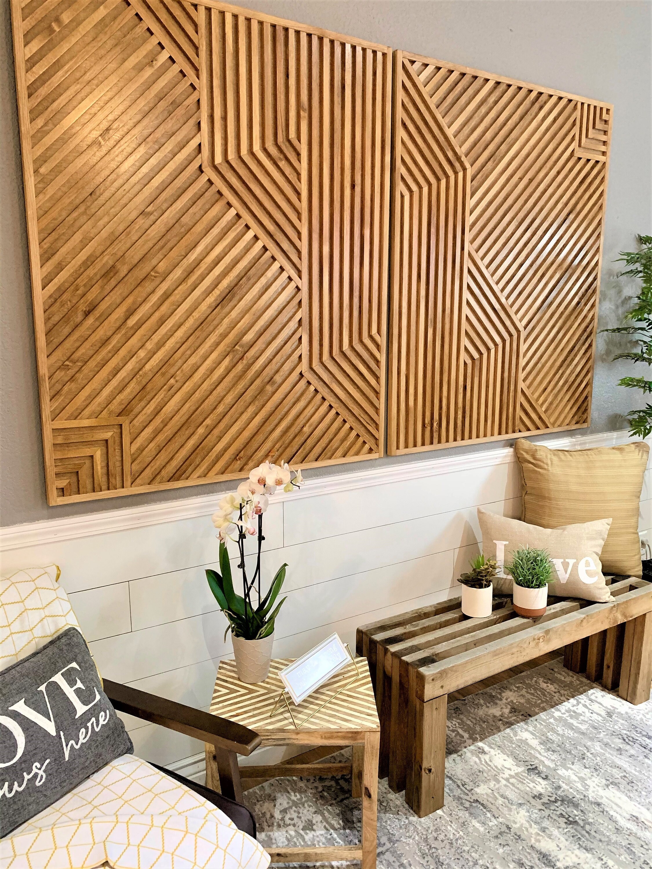 Geometric Wood Art Geometric Wall Art Handmade Art Wood Etsy