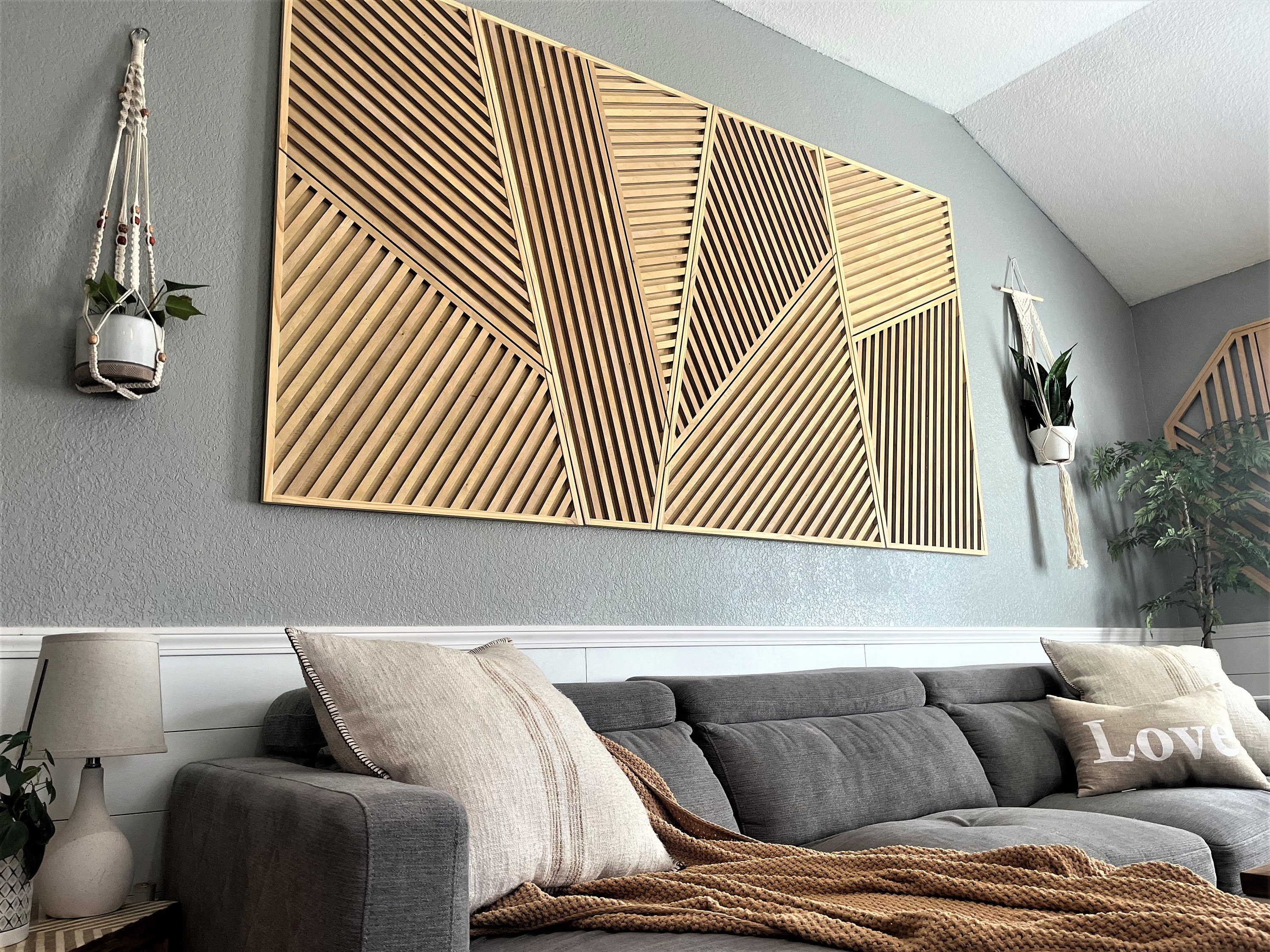 Geometric wood on sale wall art