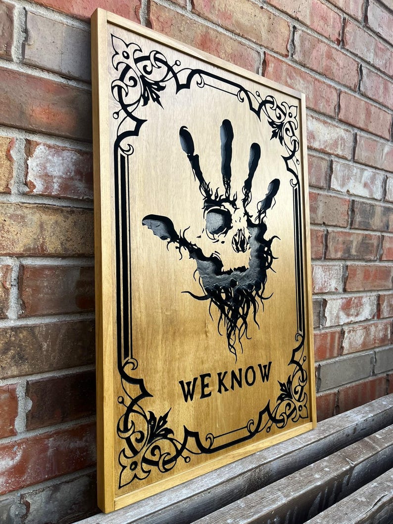 Skyrim, Dark brotherhood, Oblivion, Geometric WoodArt, 3D Wood Art, Gameroom, We Know, Elder Scrolls, carving art, Assassins guild, we know. Bild 5