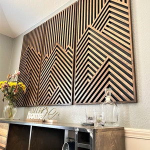Wood Art, Mountain Artwork, Wood Wall Art, Geometric Wood Art, Geometric Wall Art, Modern Wood Art, Modern Wall Art, Handmade furniture. image 6