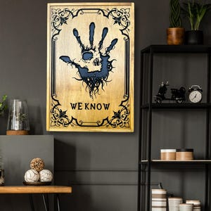Skyrim, Dark brotherhood, Oblivion, Geometric WoodArt, 3D Wood Art, Gameroom, We Know, Elder Scrolls, carving art, Assassins guild, we know.