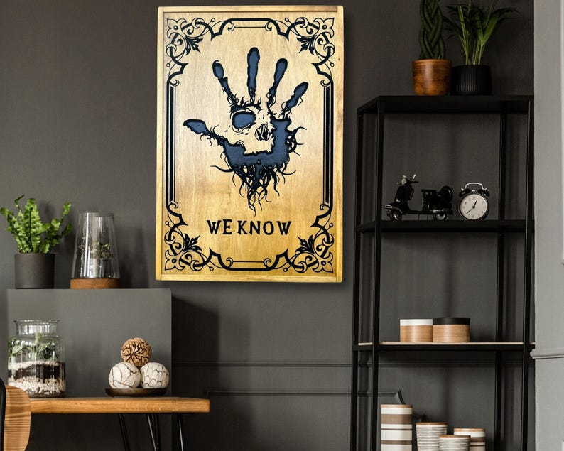 Skyrim, Dark brotherhood, Oblivion, Geometric WoodArt, 3D Wood Art, Gameroom, We Know, Elder Scrolls, carving art, Assassins guild, we know. Bild 1