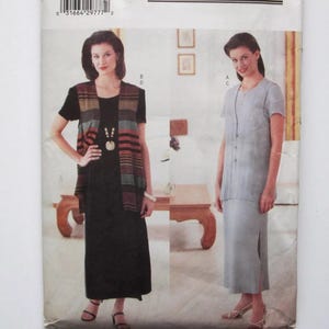 Butterick 6157 Tunic Vest Tunic Vest and A-Line Dress Misses 14 16 18 Pattern Sewing Uncut