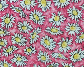 Woodrow Studios Daisy on Pink Background Cotton Fabric by the Half Yard Cuts Margaret Tarrant Fairies Coordinating Print