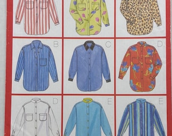 Patrón de costura sin cortar para camisa Butterick 5277 de gran tamaño con botones delanteros para señoras de 8, 10 y 12 años, busto 31-34