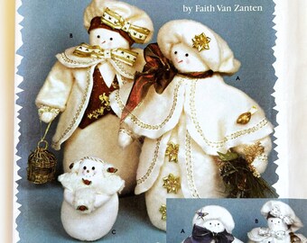 Simplicity 5894 Snow People Decorations Winter Holiday Snowman Decor Uncut Sewing Pattern