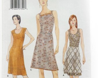Vogue 9812 Fitted A Line Dress with Neckline Variations Misses 8 10 12 Bust 31-34 Uncut Sewing Pattern