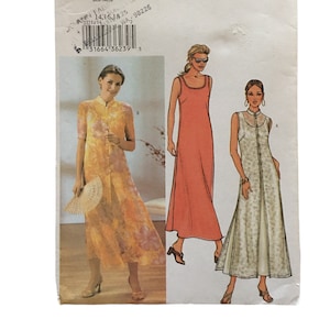 Butterick 3771 Cheongsam Duster and Tank Dress Misses 14 16 18 Bust 36 38 40 Uncut Sewing Pattern