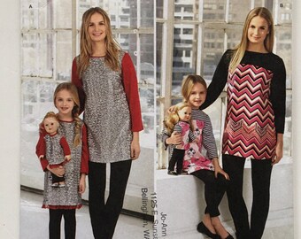 Simplicity 1333 Childs Misses and Dolls Knit Tunic and Leggings XS-XL Uncut Sewing Pattern