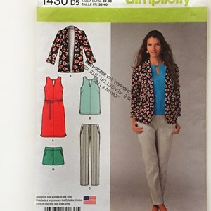 Simplicity 1430 Smalle broek, shorts, jurk of top en jasje mist 4-12 ongesneden naaipatroon