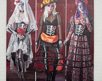 Simplicity 8772 Disfraces del Día de Muertos para niñas de 6 a 14 años Elaine Heigl Designs Patrón de costura sin cortar El Día de los Muertos