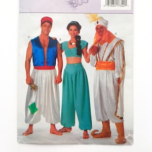 Butterick 3048 Aladdin Jasmine Genie Halloween Cosplay Disfraces Adulto XS-L Patrón de costura sin cortar