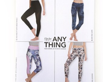 Simplicity 8212 Leggings Ankle or Crop Length Contrast Side Panel Misses XXS-XXL Uncut Sewing Pattern