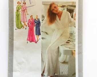 Simplicity 9220 Shawl Collar Belted Wrap Robe Misses 12 Bust 34 Uncut Vintage 70s Sewing Pattern