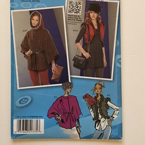Simplicity 1775 Cape Vest Hat Hood Bag and Clutch Uncut Sewing Pattern
