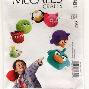 McCall&#39;s 6481 Plush Stuffed Toys Uncut Sewing Pattern