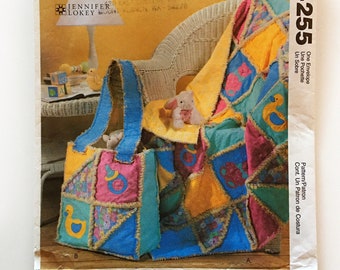 McCall's 4255 Rag Quilt and Diaper Bag Patchwork Baby Appliques Uncut Sewing Pattern