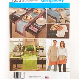 Simplicity 1336 Table Accessories and Aprons Runners Napkins Placemats Uncut Sewing Pattern