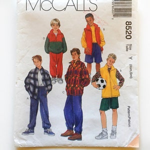 McCall's 8520 Children's Jacket Vest Pullover Sweatshirt Sweatpants Shorts 3 4 5 6 Uncut Sewing Pattern