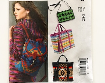 McCall's 6663 Backpack Shoulder Bag Purse Tote Uncut Sewing Pattern
