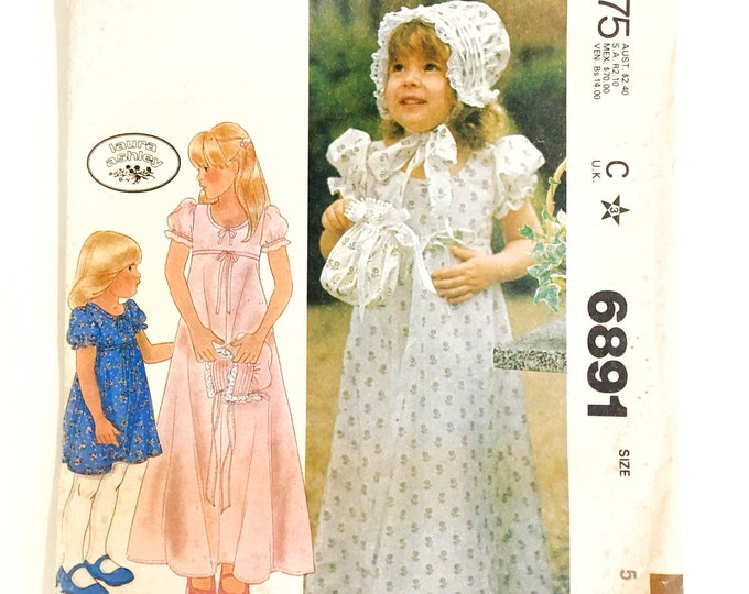 Mccall's 6891 Laura Ashley Empire Waist Flower Girl Dress - Etsy