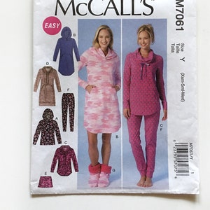 McCall's 7061 Loungewear Hoody Pajamas Pullover Top Dress Pants Shorts Misses 4-14 Uncut Sewing Pattern