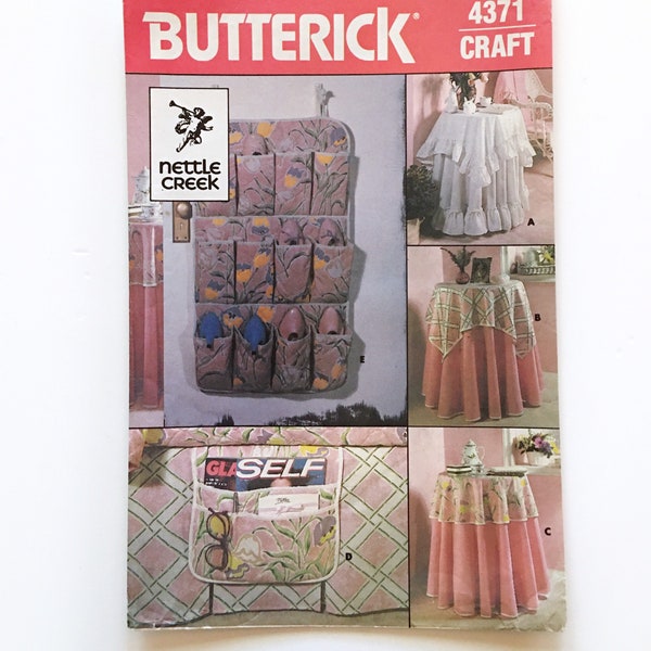 Butterick 4371 Shoe Caddy Bed Side Pocket Tablecloths Uncut Sewing Pattern