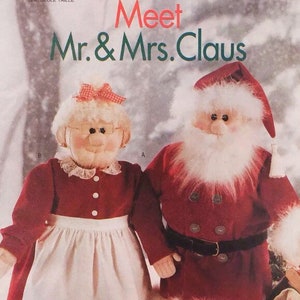 Butterick 5179 Meet Mr & Mrs Claus Soft Sculpture Dolls and Clothes Uncut Sewing Pattern