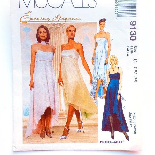 McCalls 9130 Hi Lo Hem Strappy Dress and Scarf Misses 10-18 Uncut Sewing Pattern